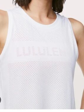 lululemon White Perforated Workout Tank